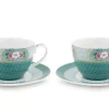 Blushing Birds Set/2 Cappuccino Tassen & Untertassen