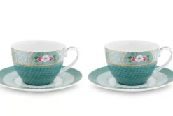 Blushing Birds Set/2 Cappuccino Tassen & Untertassen