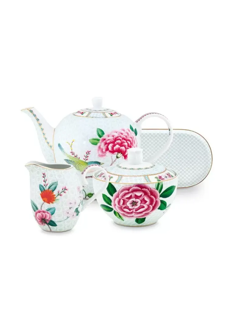 Blushing Birds Tee Set/4 Weis