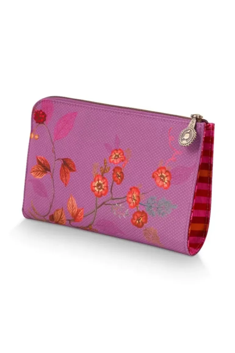 Flaches Necessaire Reisverschluss Kawai Flower Fuchsia