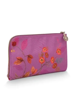 Flaches Necessaire Reisverschluss Kawai Flower Fuchsia