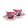 Flower Festival Set/2 Espresso Tasse & Undertasse Dunkel