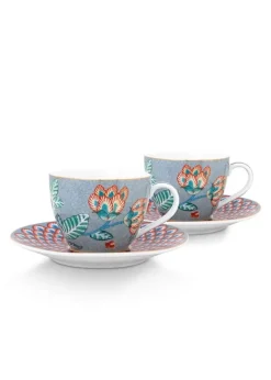 Flower Festival Set/2 Espresso Tasse & Undertasse Hell