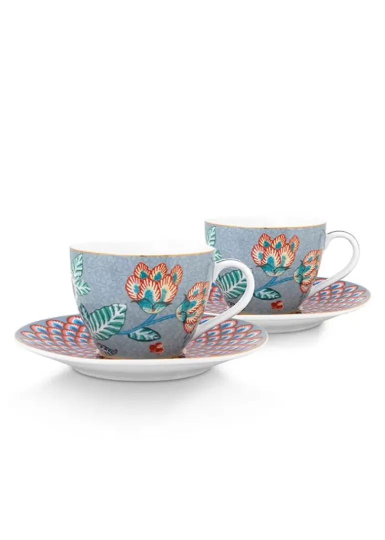 Flower Festival Set/2 Espresso Tasse & Undertasse Hell