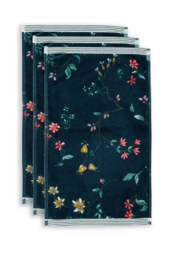 Gastehandtuch Set/3 Les Fleurs Dunkel 30X50 Cm