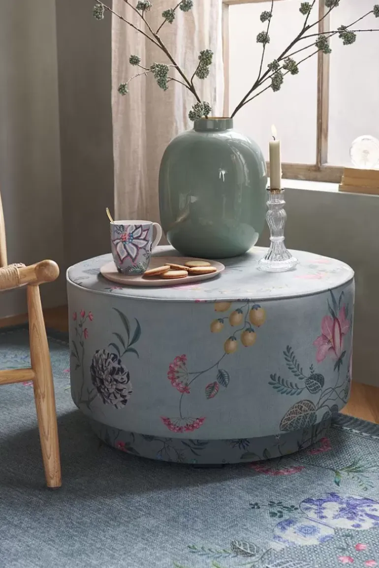 Hocker Large Fleur Grandeur Grun