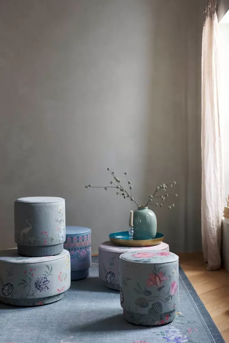Hocker Large Fleur Grandeur Grun