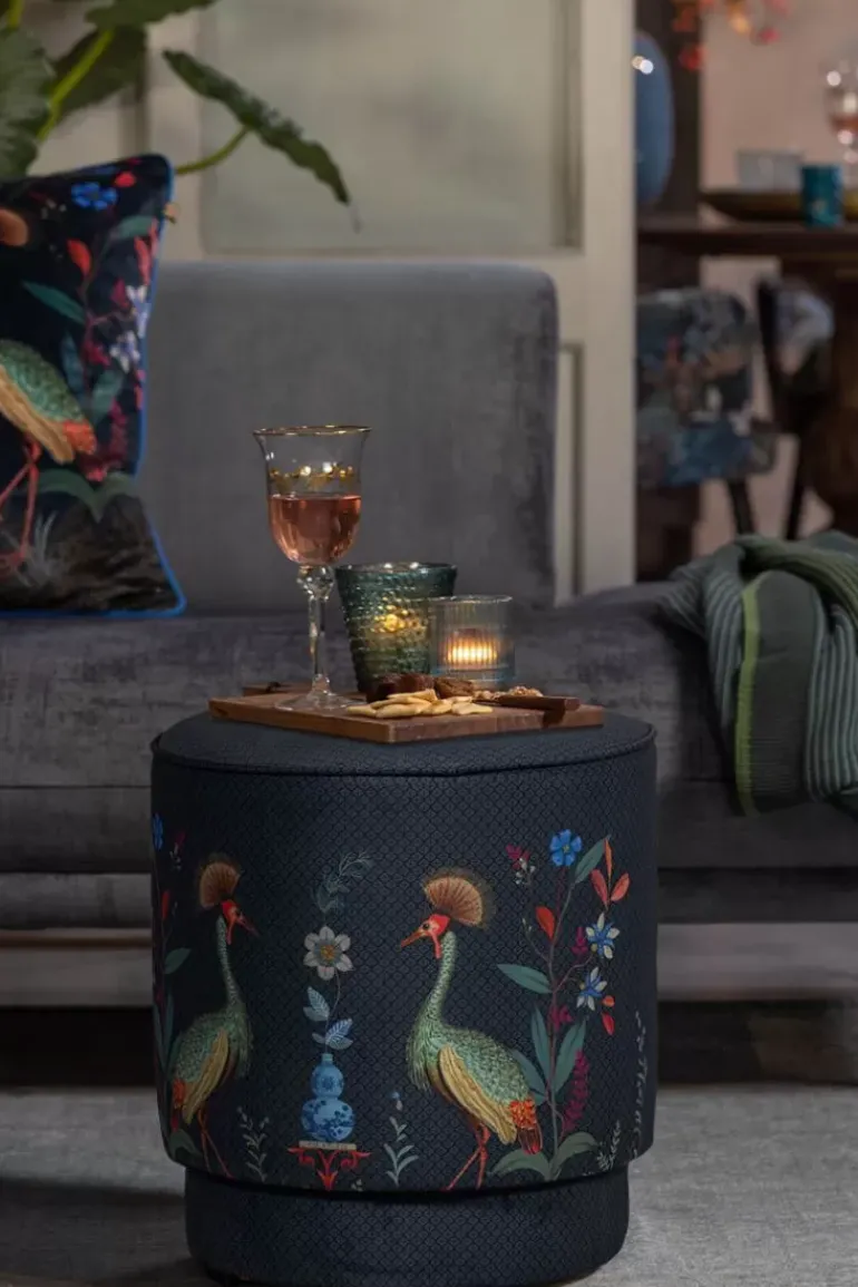 Hocker Medium Flirting Birds Blau