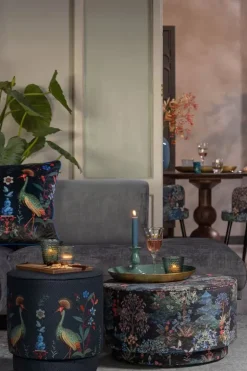 Hocker Medium Flirting Birds Blau