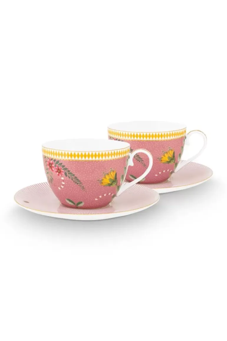 La Majorelle Set/2 Cappuccino Tassen & Undertassen Rosa
