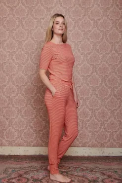 Lange Hose Little Sumo Stripe Koralle