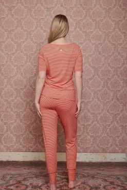 Lange Hose Little Sumo Stripe Koralle