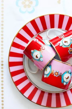 Love Birds Tasse Gross Rot/Rosa