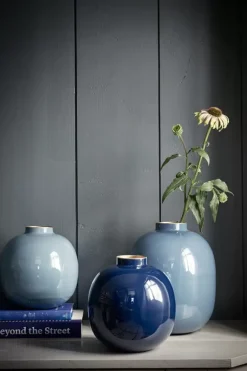 Metall Vase Dunkel 23 Cm