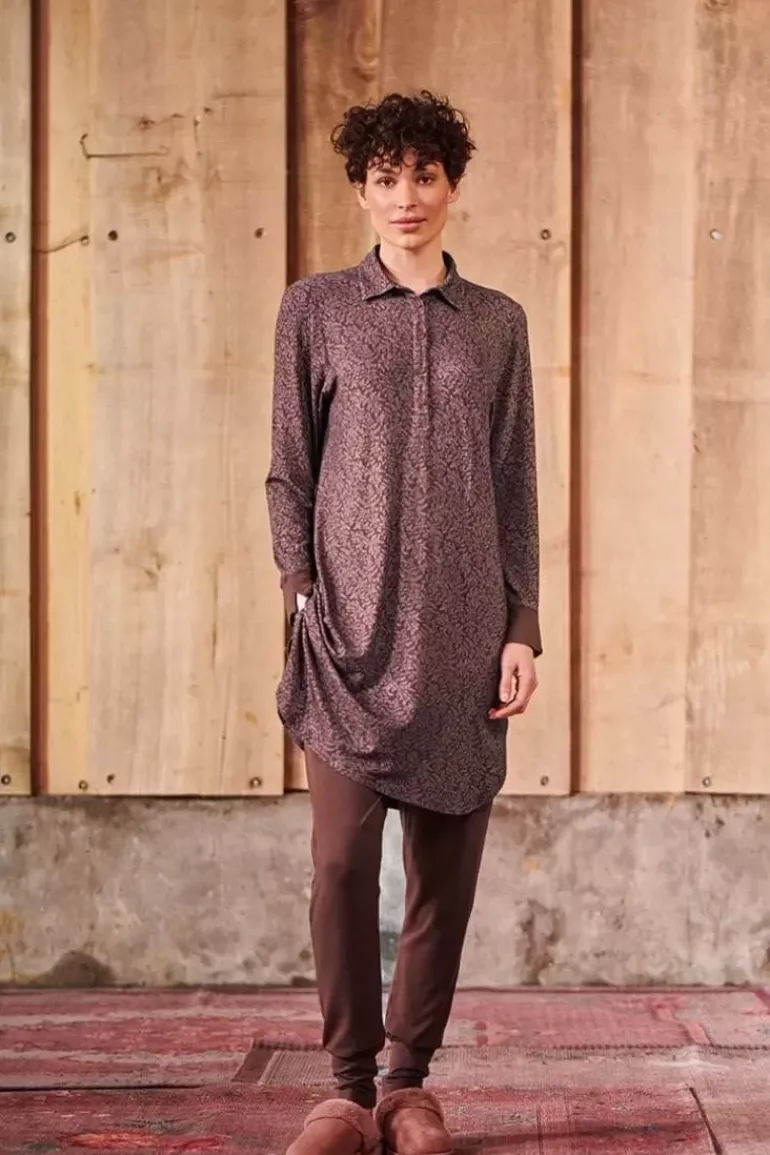 Nachthemd Lange Armel Leafy Dots Terra