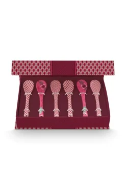 Oriental Flower Festival Set/6 Teeloffel Dunkel