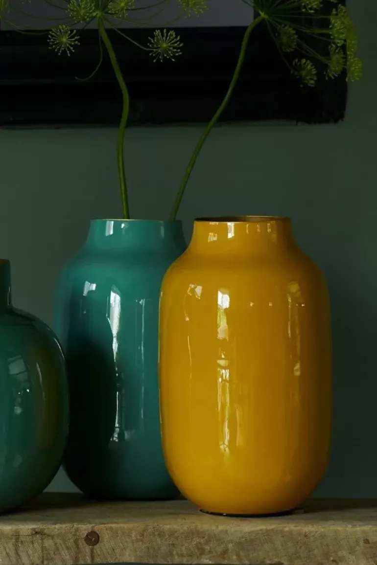 Ovale Metall Vase 30 Cm