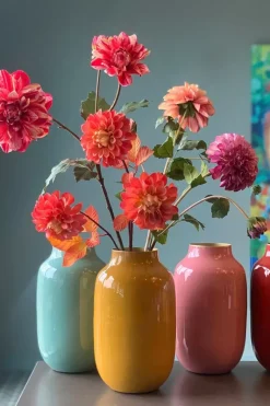 Ovale Metall Vase 30 Cm