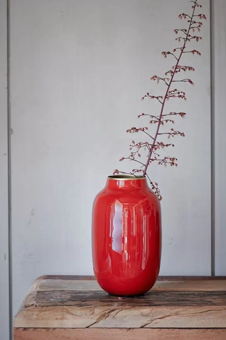 Ovale Mini Vase Rot 14 Cm