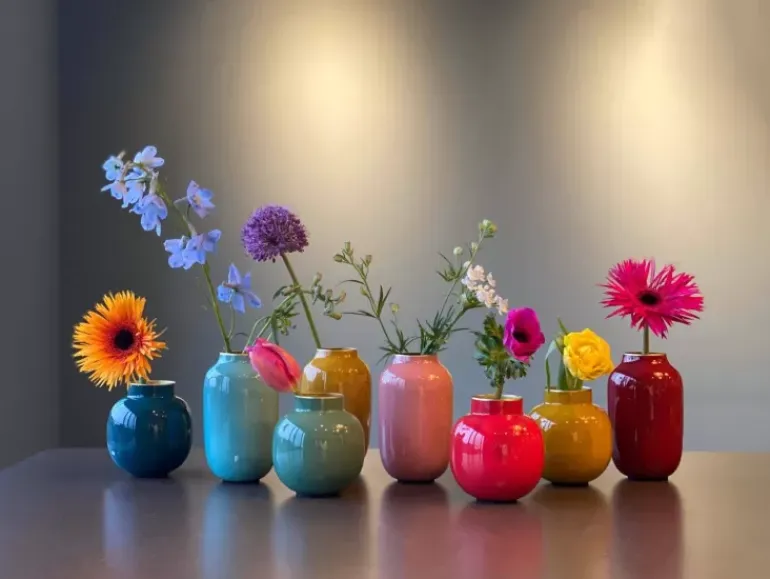 Ovale Mini Vase Rot 14 Cm