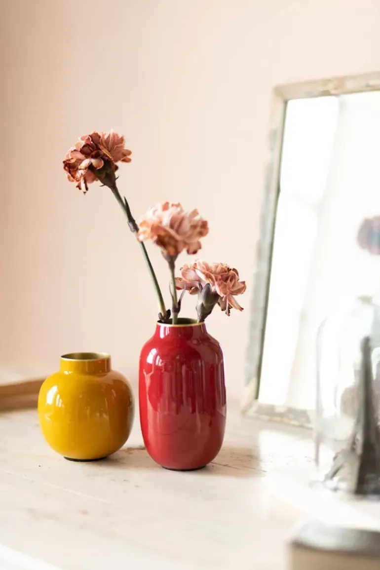 Ovale Mini Vase Rot 14 Cm