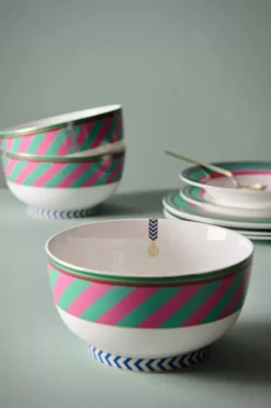 Pip Chique Stripes Schale Rosa/Grun 20.5Cm