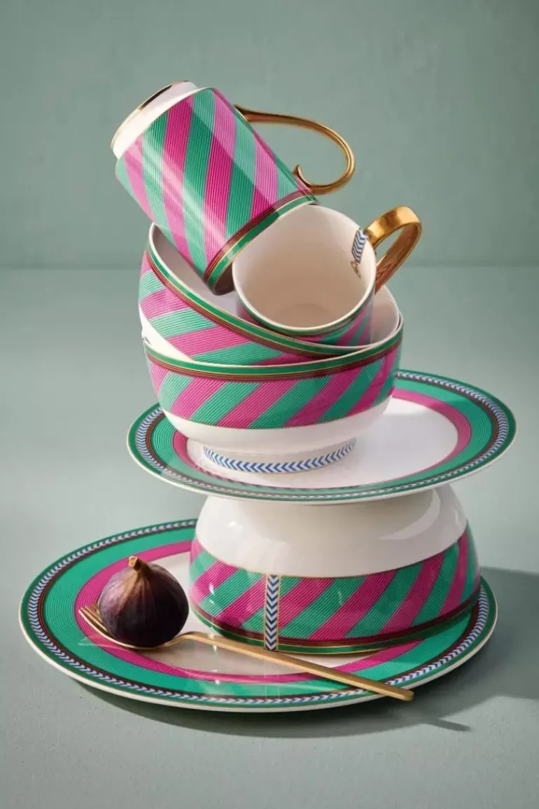 Pip Chique Stripes Schale Rosa/Grun 20.5Cm