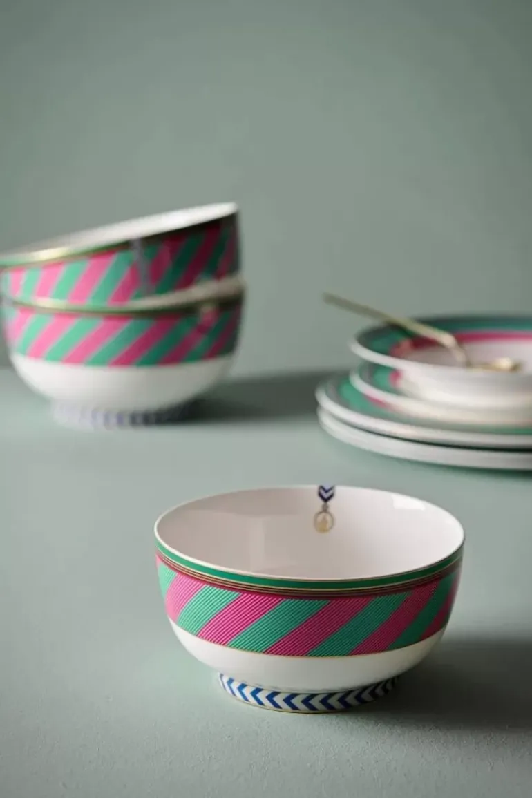 Pip Chique Stripes Schale Rosa/Grun 15.5Cm
