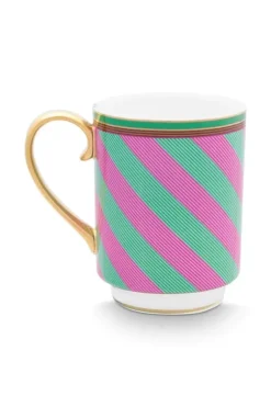 Pip Chique Stripes Tasse Gross Rosa/Grun 350Ml