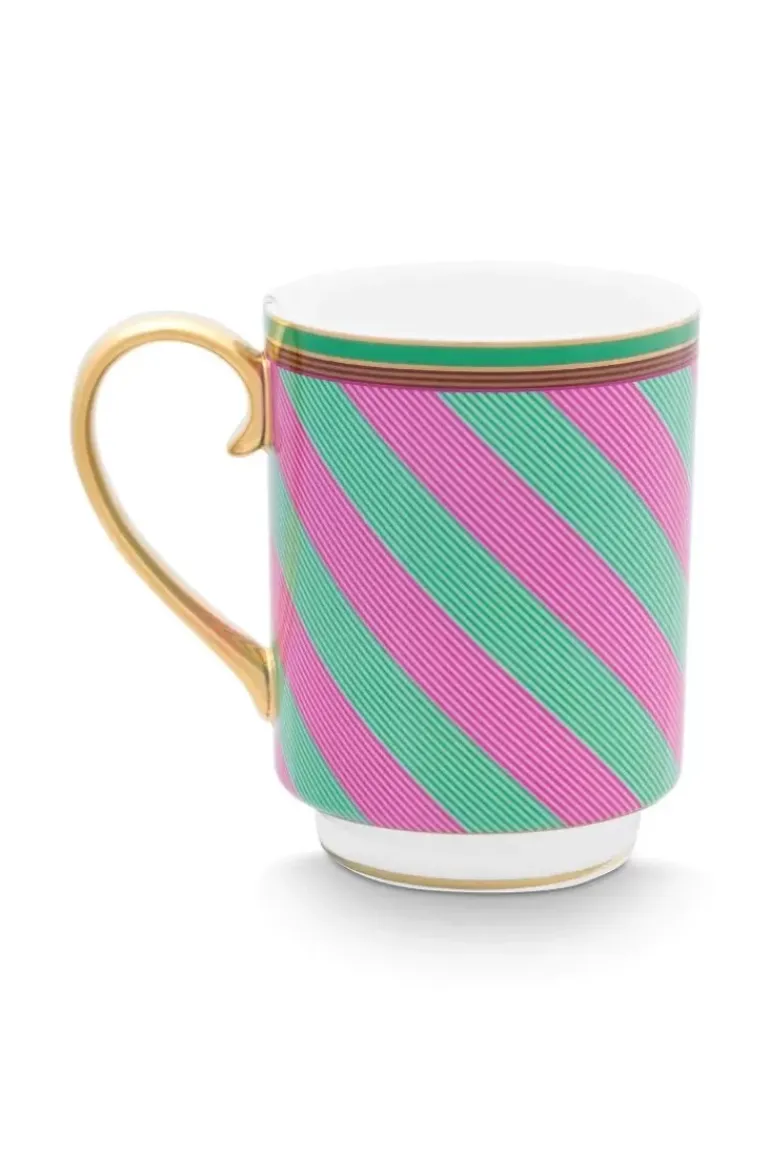 Pip Chique Stripes Tasse Gross Rosa/Grun 350Ml