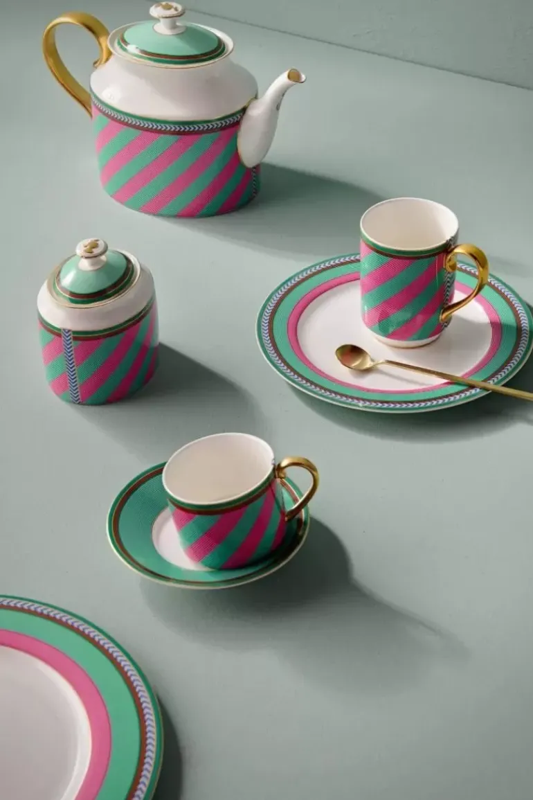 Pip Chique Stripes Tasse Gross Rosa/Grun 350Ml