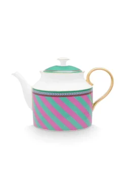Pip Chique Stripes Teekanne Gross Rosa/Grun