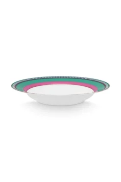 Pip Chique Stripes Tiefer Teller Rosa/Grun 23.5Cm