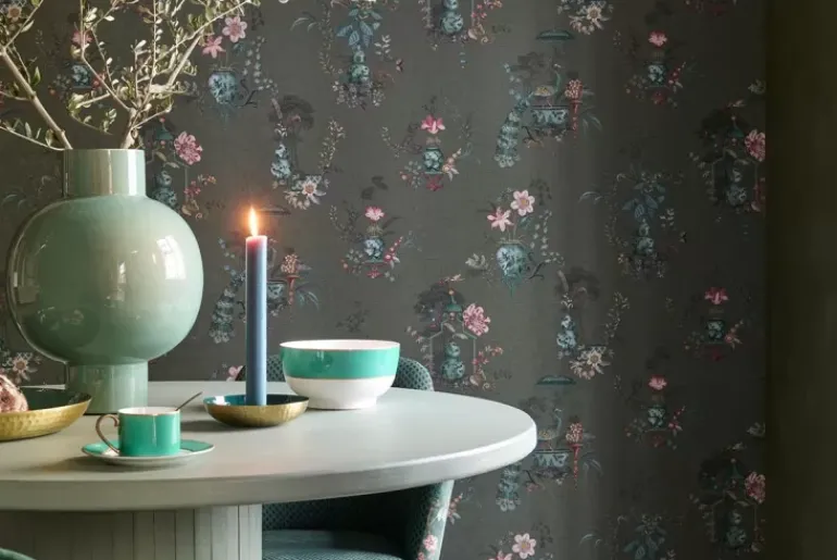 Pip Studio Chinese Porcelain Vinyltapete Dunkel