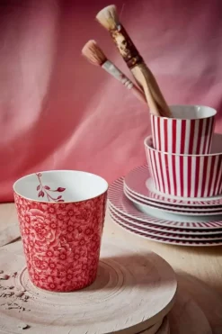 Royal Stripes Tasse Blumen Dunkelrosa