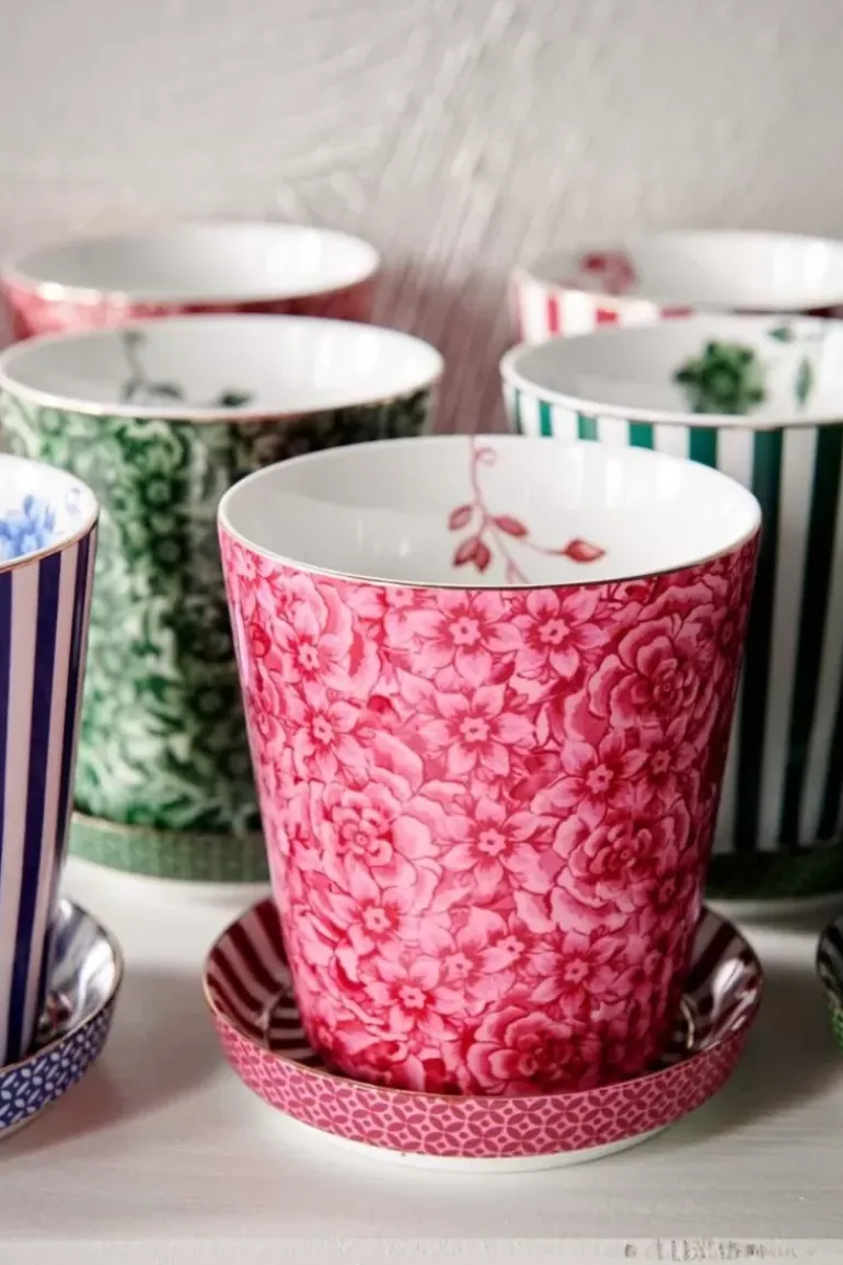 Royal Stripes Tasse Blumen & Teebeutelablage Dunkel