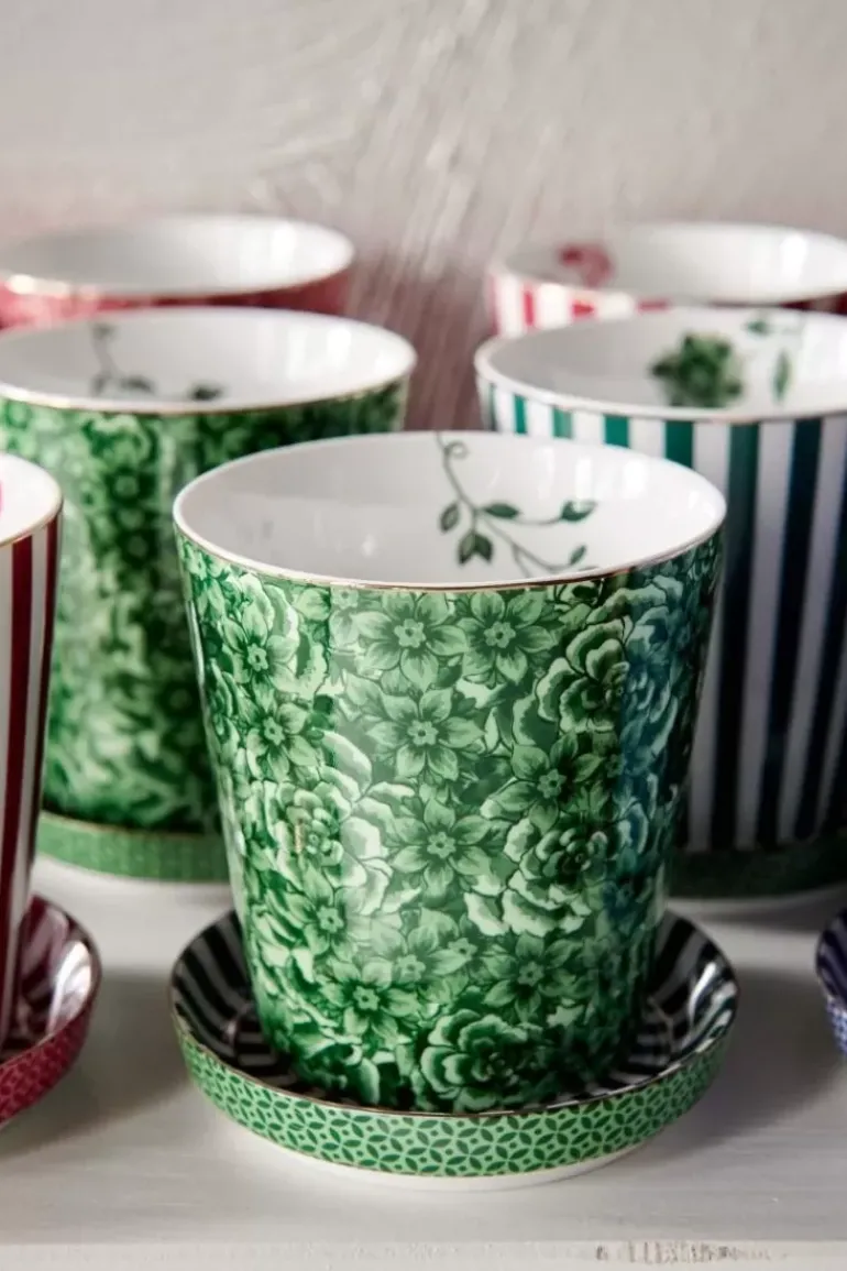 Royal Stripes Tasse Blumen & Teebeutelablage