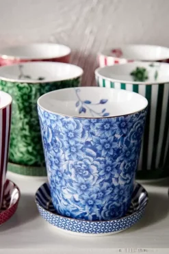 Royal Stripes Tasse Blumen & Teebeutelablage