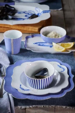 Royal Yerseke Tasse Blau Welle