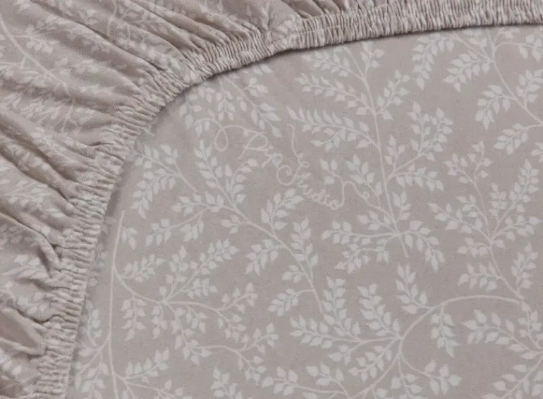Spannbettlaken Leafy Khaki
