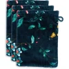 Waschlappen Set/3 Les Fleurs Dunkel 16X22 Cm