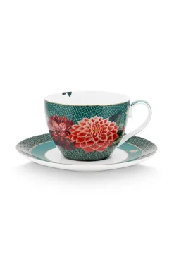 Winter Wonderland Cappuccino Tasse & Untertasse Grun