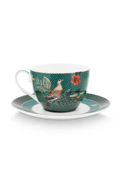 Winter Wonderland Cappuccino Tasse & Untertasse Grun